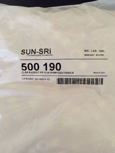 Sun sri bag of 1000 caps 500 190 for  2ml vials (clsr 8-425o/t pp ylw shimadzu) for sale