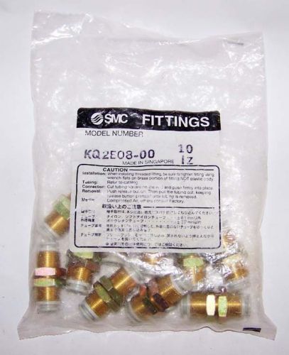 Lot of 10 new smc kq2e08-00 one touch fitting-8mm port for sale