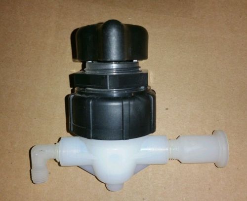 3/8&#034; fluoroware fnpt plug valve model bv4-4n w/ 1&#034; flange &amp; 90° elbow fittings for sale