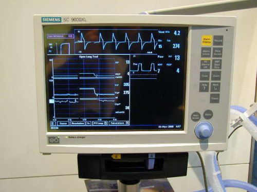 Siemens sc9000xl patient monitor + remote control + ecg, nibp leads + power pack for sale