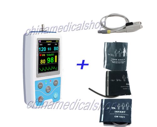 Portable multifunctional patient monitor nibp spo2 pr + 3 cuffs blood pressure for sale