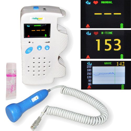 CE FDA Fetal Heart Doppler 3MHz Color LCD Back Light Heart Beat Waveform Speaker