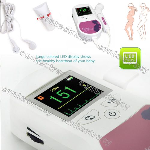 Hot Fetal heart doppler/Backlight LCD 2mhz + Free Ultrasound GEL,Earphone,CE,FDA
