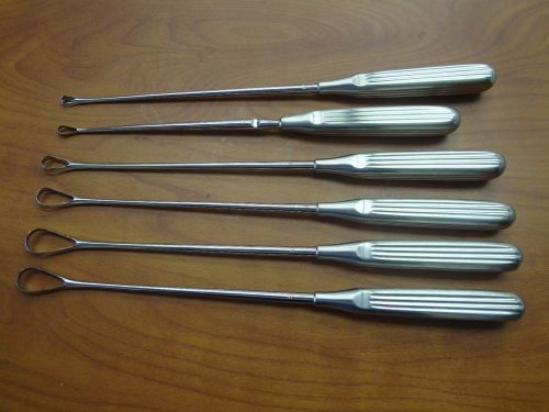 6pcs SIMS Uterine Curettes SET GYNO Surgical Instruments