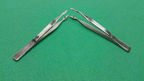 2 splinter carmalt forceps tweezer 4.5&#039;&#039; straight+curved for sale