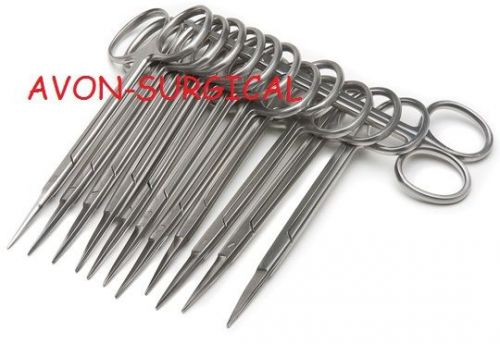 12 Premium Grade Iris Scissors 4.5&#034; Straight Surgical Dental Instruments