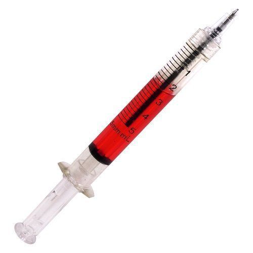 7  red syringe ,pens,paramedic, nurse,doctor,first aid, phlebotomist,novilty,emt for sale