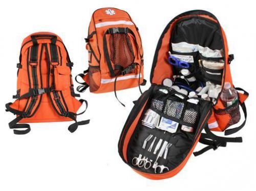 2345 new ems emt 900 d poly orange trauma backpack - 12&#039;&#039; x 18 1/2&#039;&#039; x 7 1/2&#039;&#039; for sale