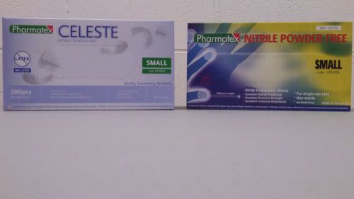 Pharmatex Nitrile Powder Free Exam Gloves, Case of Small (see description)