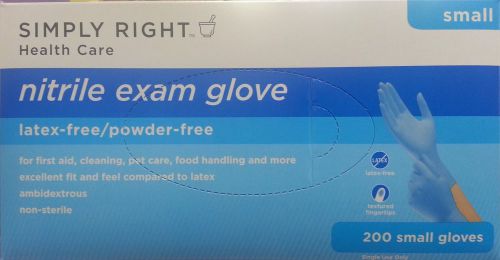 Simply right nitrile exam gloves - 200 ct. - small, latex free for sale