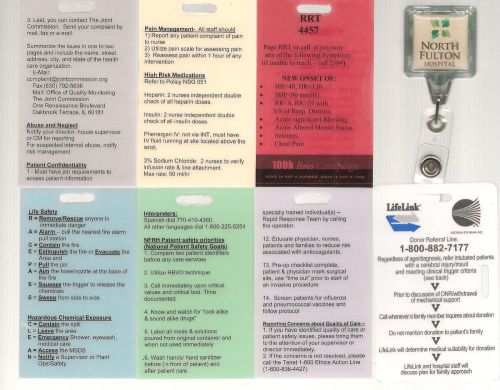 NORTH FULTON HOSPITAL EMERGENCY INFORMATION CARDS