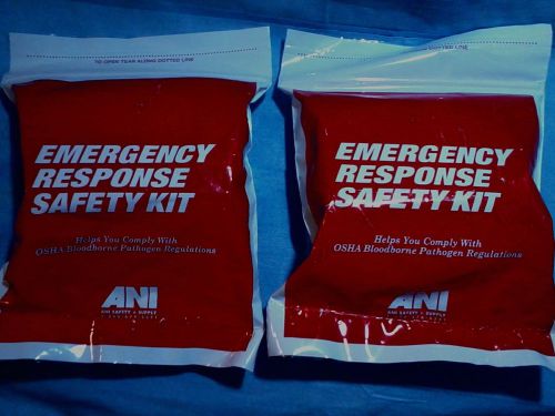 2 EMERGENCY RESPONSE SAFETY KITS COMPLY OSHA BLOODBORNE PATHOGEN REGULATIONS