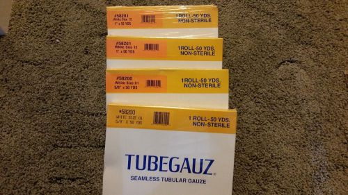 TUBEGAUZ Seamless Tube Gauze, lot of 4, 2x of each, ref #58200 #58201.