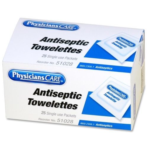PhysiciansCare First Aid Antiseptic Towelette Refill - 25/Box - Blue
