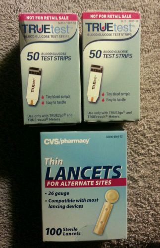 100 (2 boxes of 50) SEALED TRUEtest Blood Glucose Test Strips 5/2017 &amp; 7/2017 +
