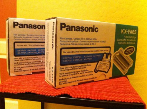 Lot Of 2 Genuine Panasonic KX-FA65 Film Cartridges. NIB