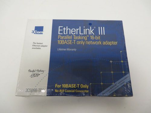 3com etherlink iii ethernet 10 mbps rj45 isa 3c509b-tpo 16 bit 10base-t for sale