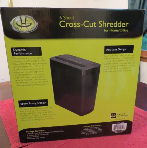 6 SHEET CROSS-CUT SHREDDER for HOME/OFFICE