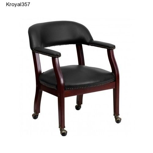 New flash black vinyl luxurious furniture conference chair with casters for sale