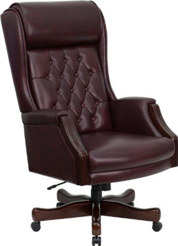 Flash Furniture KC-C696TG-GG High Back Traditional Tufted Burgundy Leather Ex...