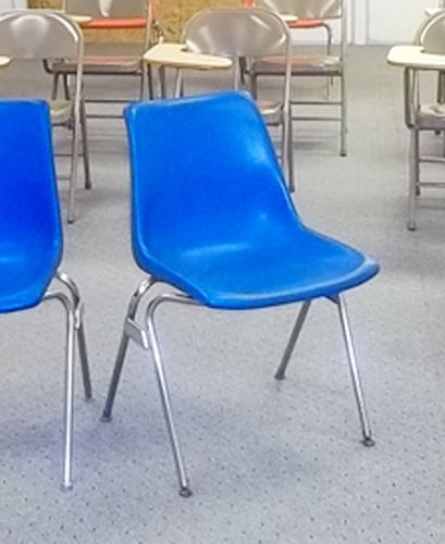 Blue stacking resin &amp; metal chair for office or home (flint mi/detroit area) for sale