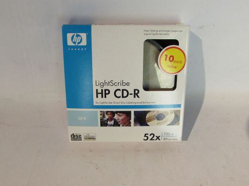 10x HP LIGHTSCRIBE 700MB 52x CD-R CD RECORDABLE (C9-T-37B) TW