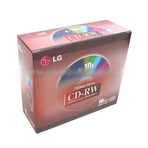 10Pcs LG CD-RW CDRW ReWritable Blank Compact Disc 10x 700MB