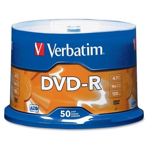 Verbatim 95101 dvd recordable media - dvd-r - 16x - 4.70 gb - 50 pack for sale