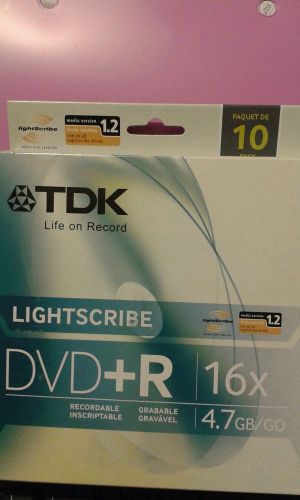 Tdk lightscribe dvd r 16x PACK OF 10