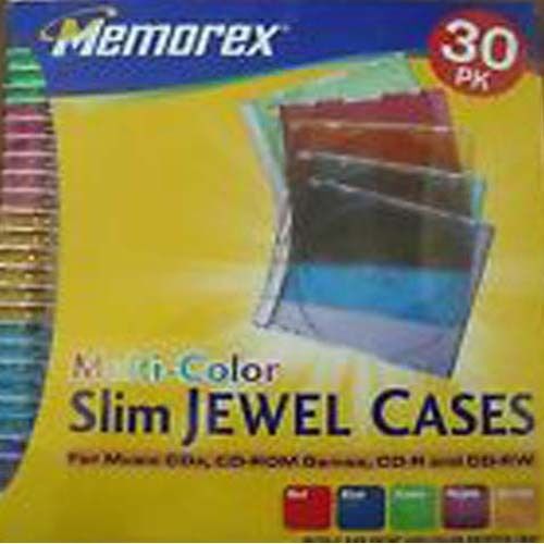 Memorex Multi-Color Slim CD Jewel Cases 30pk