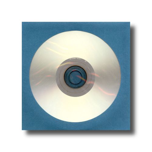 Cd sleeves - sky blue - premium paper with window &amp; flap - 100 sleeves for sale