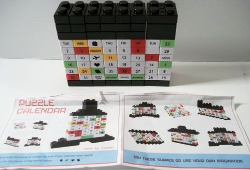 Perpetual Calendar 74 Pieces Days Dates 5 Colors Lego Style  Blocks