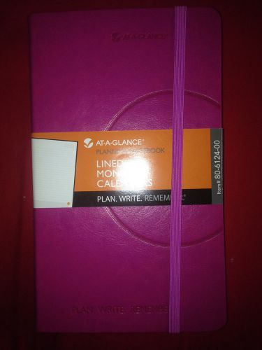 AT-A-GLANCE 80-6124-00 Planning Notebook Lined w/ Calendars Raspberry *30D3X2*