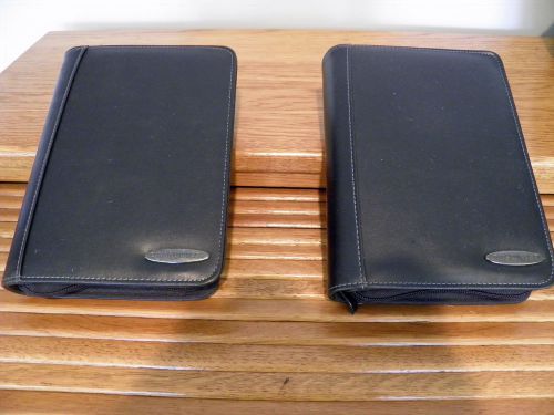 Lot of Two Black Leather Day Runner Planners . Size Running Mate