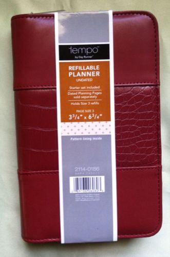 Tempo by Day Runner Refillable Planner  Undated--Starter Set Included--Maroon
