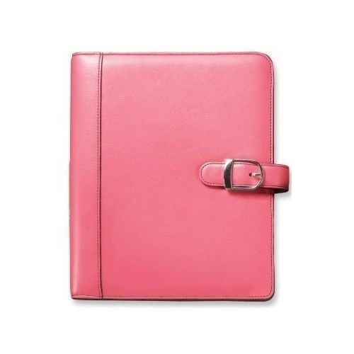 Pink Leather Planner Starter Set Day-Timer Organizer Desk Size Handy Zip Pouch