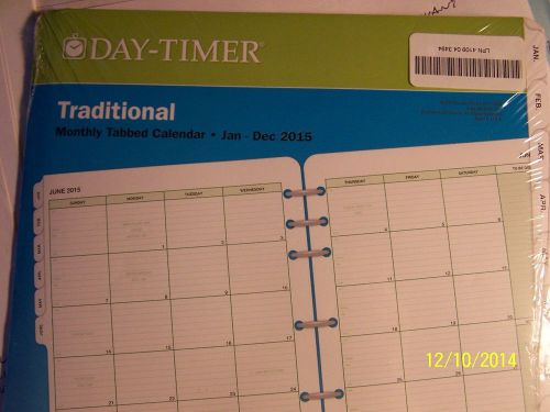 DAY TIMER PLANNER REFILL 2 page per month Jan-dec 2015  8.5 x 11&#034; item #87329
