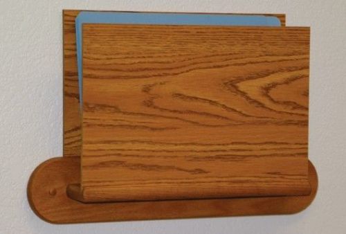 Wooden Mallet Open End Single Chart Holder - HIPPAA Compliant Medium Oak