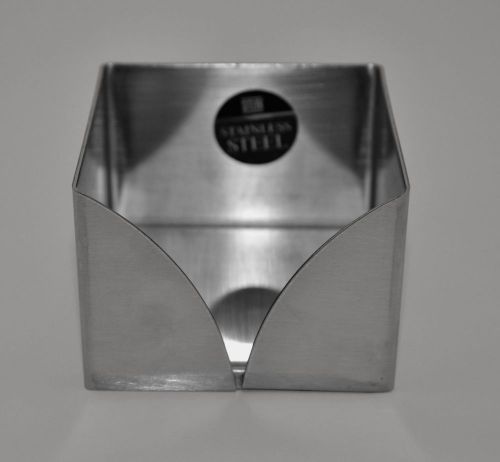 Memo Pad Holder - Brushed Stainless Steel - 3.25&#034;X3.25&#034;X2.5&#034; - STMPH-3H
