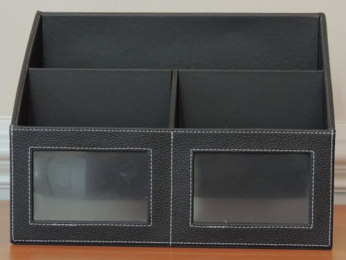 Black Leather Letter and Envelope Holder (A Great Holiday Gift) - NEW