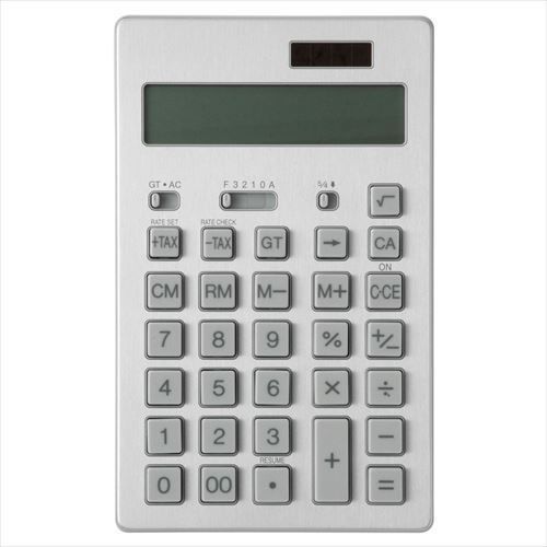 MUJI Moma Calculator 12 digit aluminum Silver 108?x173?x12mm from Japan New