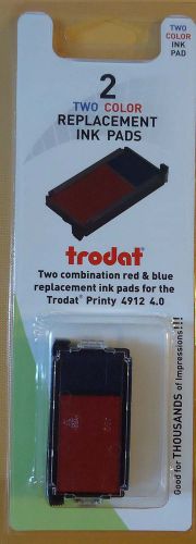 Package of 2 Trodat Two Color Replacement Ink Pads Red/Blue  Printy 7912 4.0 New