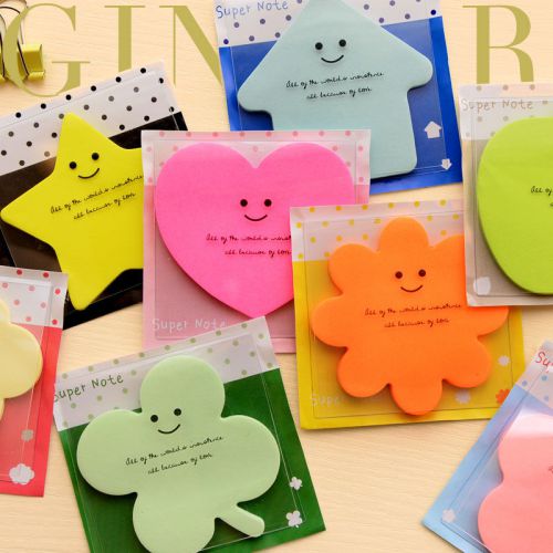 Cute Fun Lovely Fluorescent Pad With Cover Stick Post It Memo Index Sticky Notes