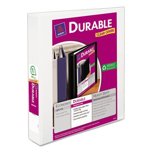 Durable View Binder with Slant Rings, 1-1/2&#034; Capacity, White