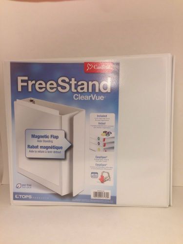 Cardinal 3&#034; Easy Open Magnetic Free Standing White Binder With ID Rings 2 Pack
