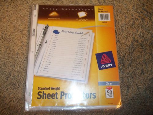 NEW AVERY PACK 50  STANDARD WEIGHT SHEET PROTECTOR CLEAR 74305 8.5X11