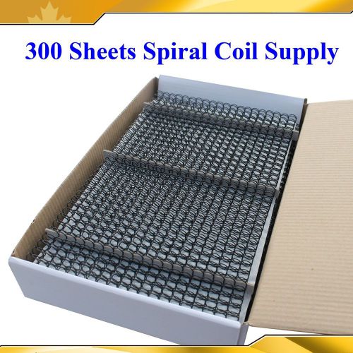 300sheets 3 sizes Spiral Coil Supply for binder machine all metal black