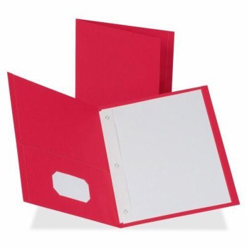 Business Source 2-Pocket Folders, 100 Sheet Capacity, 25 per Box, Red (BSN78510)