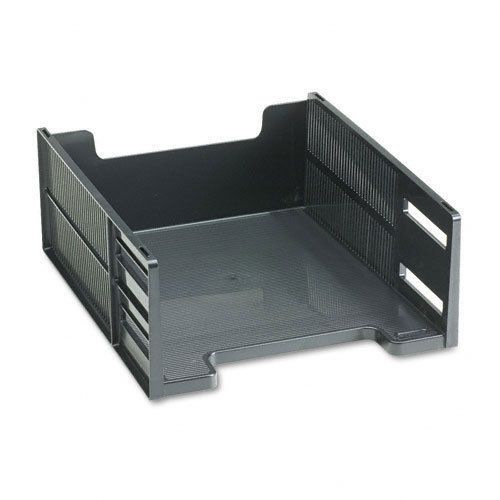 Rubbermaid stackable high capacity front load letter tray, polystyrene, ebony for sale