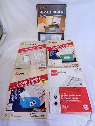 Wholesale Lot Avery Laser &amp; Ink Jet Return Address Business Card Diskette Labels